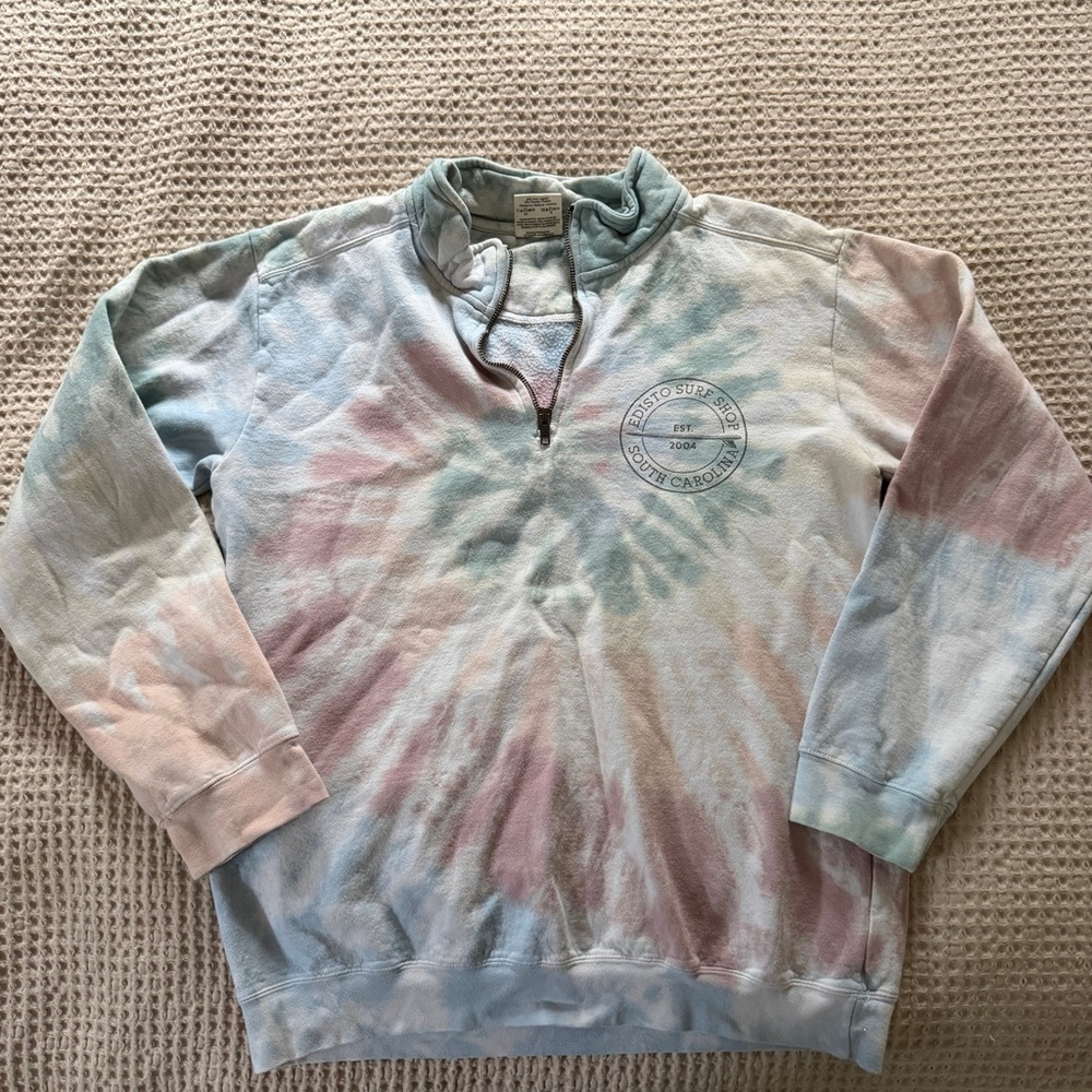 Women's Pastel Tie-Dye Quarter Zip Sweatshirt
